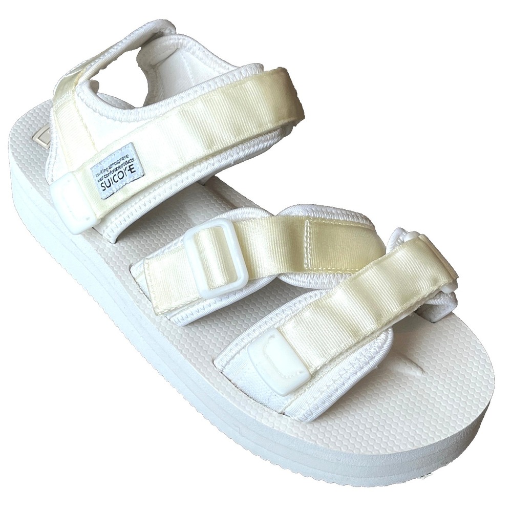 Suicoke KISEE-V White Cream Platform Vibram Strappy Sandals Womens‎ 10 EU 41